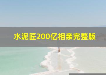 水泥匠200亿相亲完整版