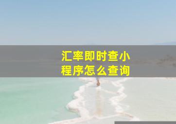 汇率即时查小程序怎么查询