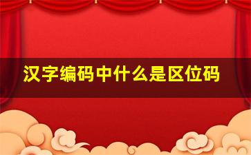 汉字编码中什么是区位码