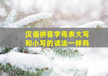 汉语拼音字母表大写和小写的读法一样吗