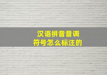 汉语拼音音调符号怎么标注的