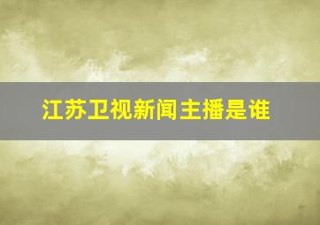 江苏卫视新闻主播是谁