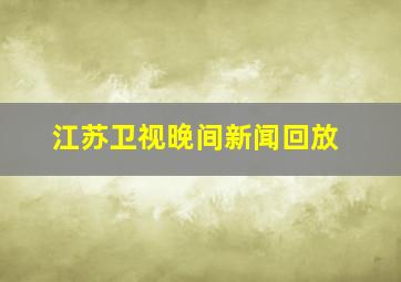 江苏卫视晚间新闻回放