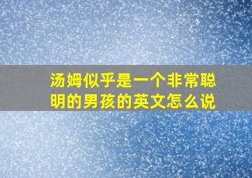 汤姆似乎是一个非常聪明的男孩的英文怎么说