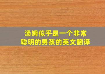 汤姆似乎是一个非常聪明的男孩的英文翻译