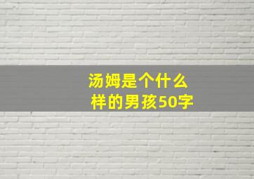 汤姆是个什么样的男孩50字