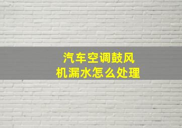 汽车空调鼓风机漏水怎么处理