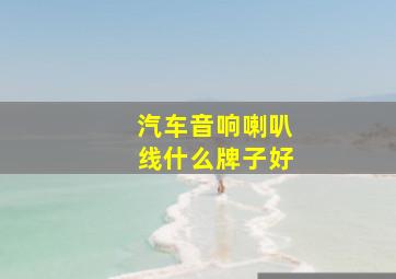 汽车音响喇叭线什么牌子好