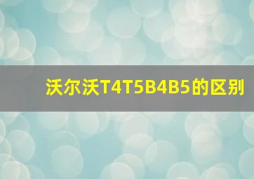 沃尔沃T4T5B4B5的区别