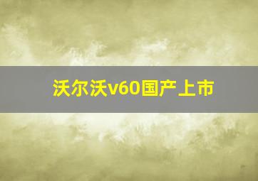 沃尔沃v60国产上市