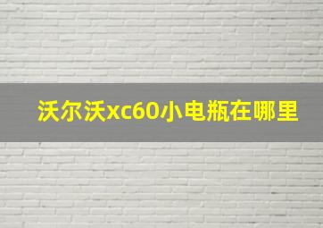 沃尔沃xc60小电瓶在哪里