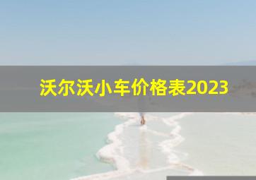 沃尔沃小车价格表2023