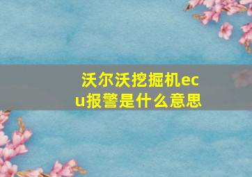 沃尔沃挖掘机ecu报警是什么意思