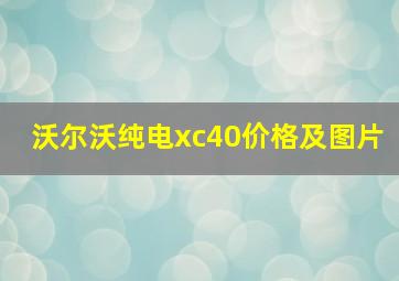 沃尔沃纯电xc40价格及图片