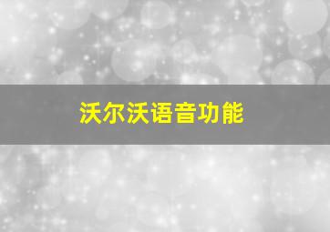 沃尔沃语音功能