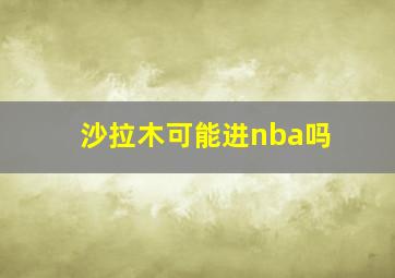 沙拉木可能进nba吗