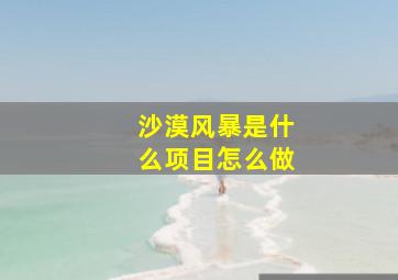 沙漠风暴是什么项目怎么做