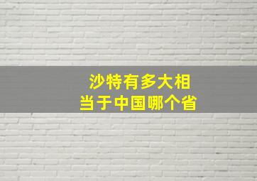 沙特有多大相当于中国哪个省