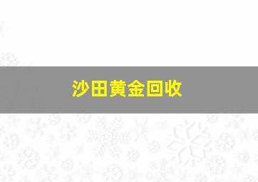 沙田黄金回收