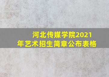 河北传媒学院2021年艺术招生简章公布表格