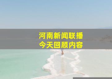 河南新闻联播今天回顾内容