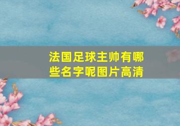 法国足球主帅有哪些名字呢图片高清