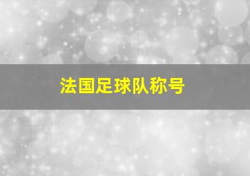 法国足球队称号