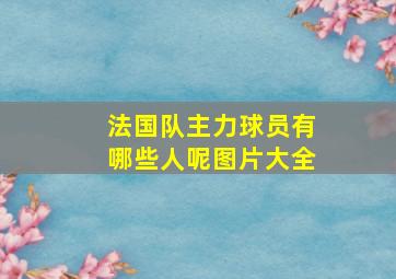 法国队主力球员有哪些人呢图片大全