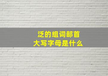 泛的组词部首大写字母是什么