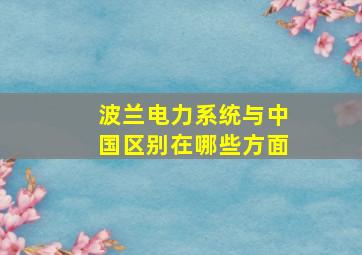 波兰电力系统与中国区别在哪些方面