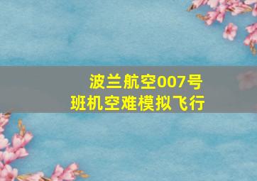 波兰航空007号班机空难模拟飞行