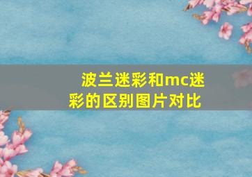 波兰迷彩和mc迷彩的区别图片对比