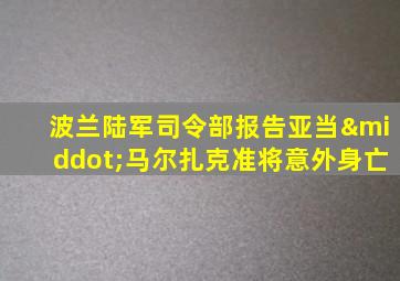 波兰陆军司令部报告亚当·马尔扎克准将意外身亡