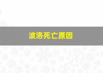 波洛死亡原因