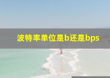 波特率单位是b还是bps