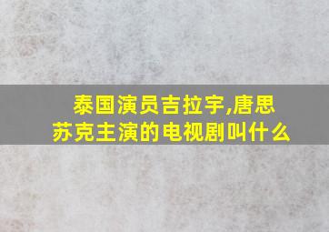 泰国演员吉拉宇,唐思苏克主演的电视剧叫什么