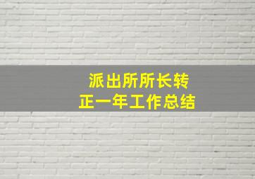 派出所所长转正一年工作总结