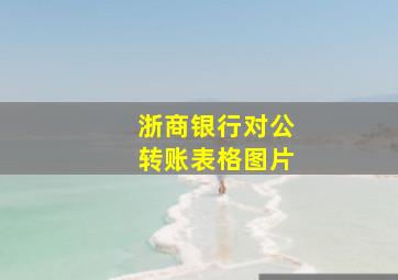 浙商银行对公转账表格图片