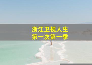 浙江卫视人生第一次第一季