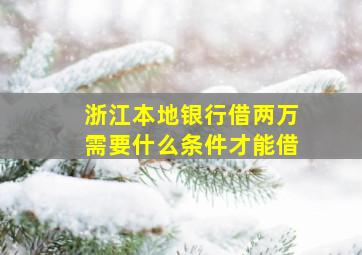 浙江本地银行借两万需要什么条件才能借