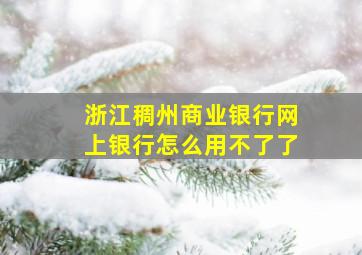 浙江稠州商业银行网上银行怎么用不了了