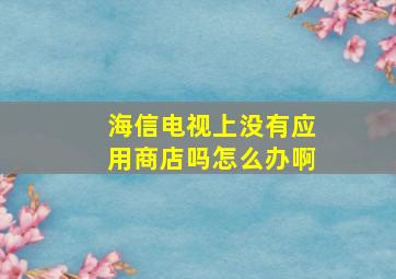 海信电视上没有应用商店吗怎么办啊