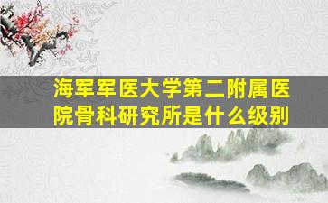 海军军医大学第二附属医院骨科研究所是什么级别