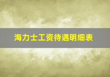 海力士工资待遇明细表