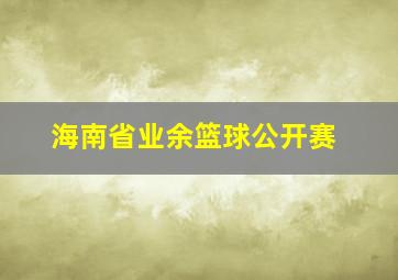 海南省业余篮球公开赛