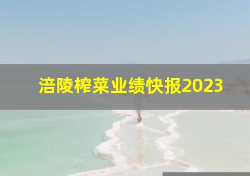 涪陵榨菜业绩快报2023