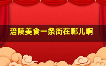 涪陵美食一条街在哪儿啊