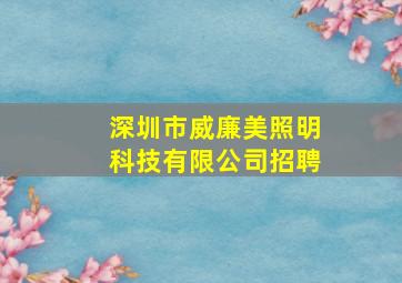 深圳市威廉美照明科技有限公司招聘