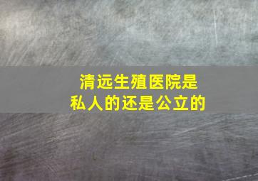 清远生殖医院是私人的还是公立的