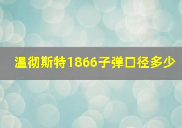 温彻斯特1866子弹口径多少